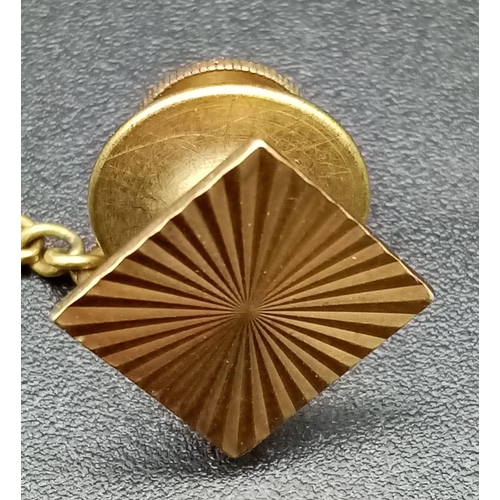 408 - A Vintage 9K Yellow Gold Tie Pin. Geometric psychedelic design. 3.5g