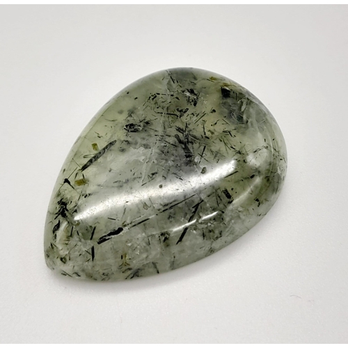 659 - A 24.30ct Natural Prehnite, in a Pear Cabochon Shape. Come with the GLI Certificate