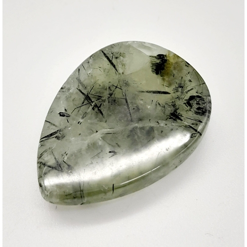 659 - A 24.30ct Natural Prehnite, in a Pear Cabochon Shape. Come with the GLI Certificate