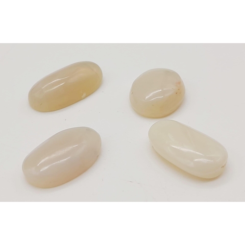 925 - A lot of 4 pieces Natural Ethiopian White Opal, in a mix Oval Shapes. Come with the GLI Certificate.