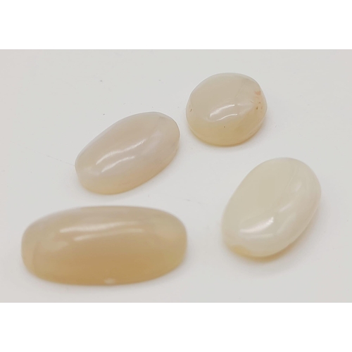 925 - A lot of 4 pieces Natural Ethiopian White Opal, in a mix Oval Shapes. Come with the GLI Certificate.