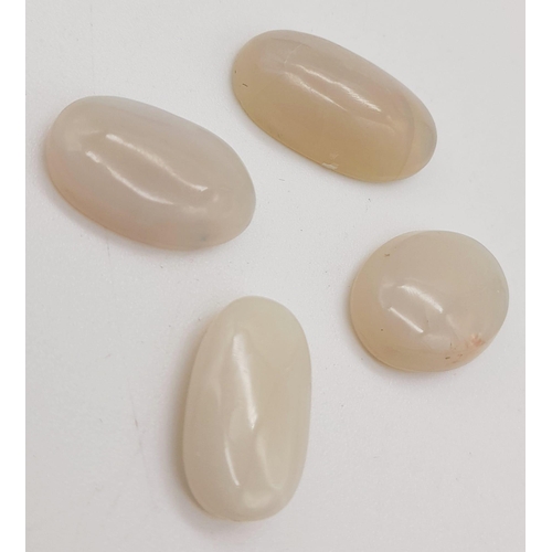 925 - A lot of 4 pieces Natural Ethiopian White Opal, in a mix Oval Shapes. Come with the GLI Certificate.