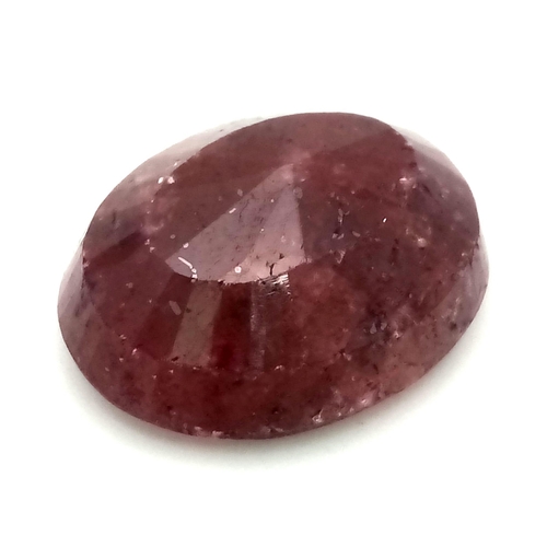 1504 - A 29.85 Ct Natural Faceted Ruby, in an Oval mix Shape. Color Enhanced. Comes with the GLI Certifcate