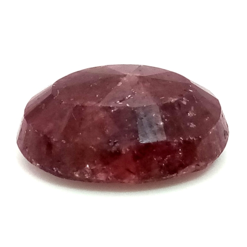 1504 - A 29.85 Ct Natural Faceted Ruby, in an Oval mix Shape. Color Enhanced. Comes with the GLI Certifcate