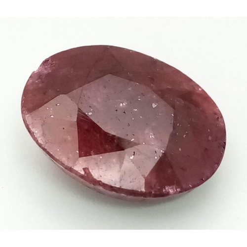 1504 - A 29.85 Ct Natural Faceted Ruby, in an Oval mix Shape. Color Enhanced. Comes with the GLI Certifcate