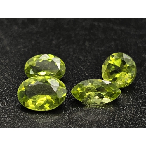 904 - A 9 Ct Faceted Peridot Gemstones. Lot of 11 Pcs. Mixed Shapes. GLI Certificate.