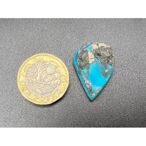 1071 - A 24.16 Ct Natural Turquoise, in a Pear Cabochon Shape. Comes with the IGL&I Certificate