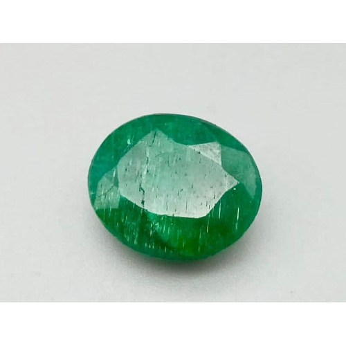 1183 - 11.70 Ct Natural Brazilian Emerald. In Oval Shape. Comes with GLI Certificate.