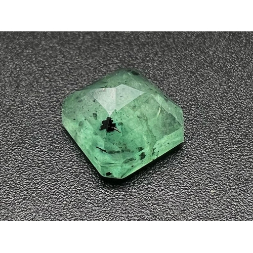 1281 - 5.55 Ct Cabochon Colour Enhanced Green Quartz. Rectangular Shape. IGL&I Certificate.