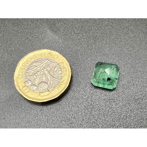 1281 - 5.55 Ct Cabochon Colour Enhanced Green Quartz. Rectangular Shape. IGL&I Certificate.