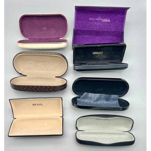 231 - A collection of seven, top designer, glasses cases, including FENDI, PRADA, VERSACE, HUGO BOSS, etc.... 