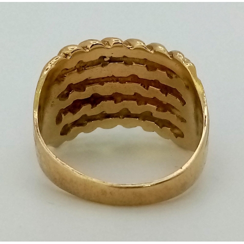 258 - A 9 K yellow gold keeper ring. Size: R, weight: 8.8 g. Ref: 00004343