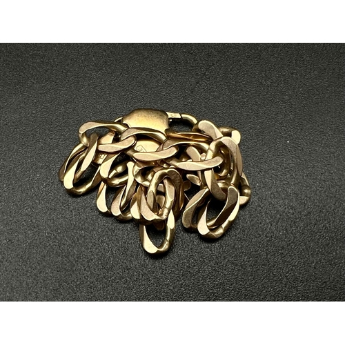 474 - A Vintage 9K Yellow Gold Flat Link Bracelet. 19cm. 7.2g