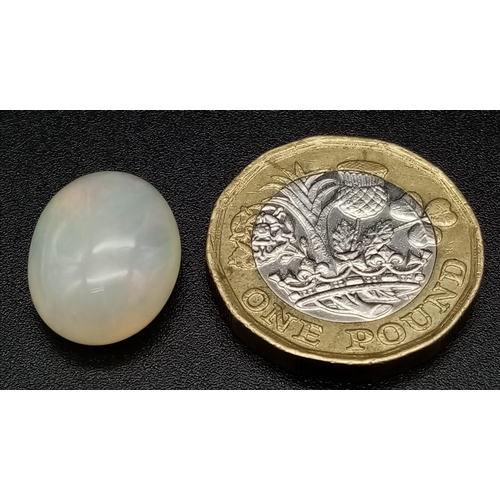 652 - A 6.7ct Ethiopian White Fire Opal . Oval Cabochon.