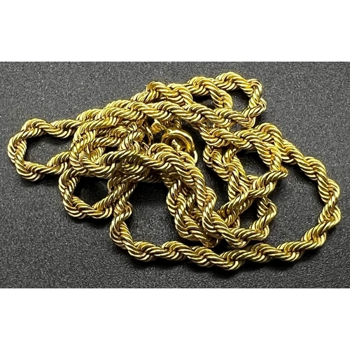 1140 - An Italian 9K Yellow Gold Rope-Twist Necklace. 40cm. 3.04g