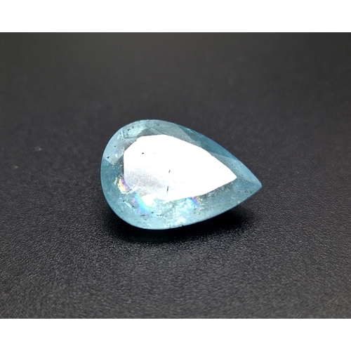 1218 - A 6.75ct Natural Aquamarine, in a Pear Shape. Comes with an ITLGR Certificate.