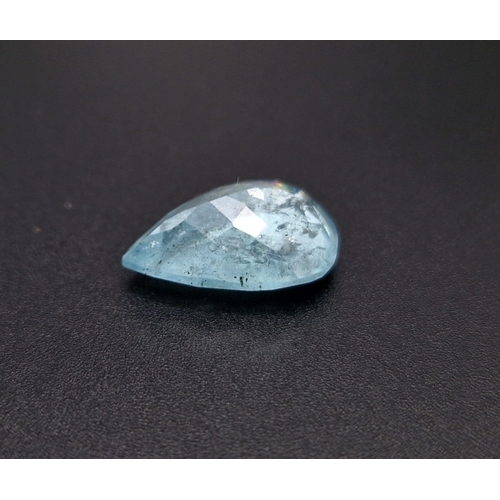 1218 - A 6.75ct Natural Aquamarine, in a Pear Shape. Comes with an ITLGR Certificate.