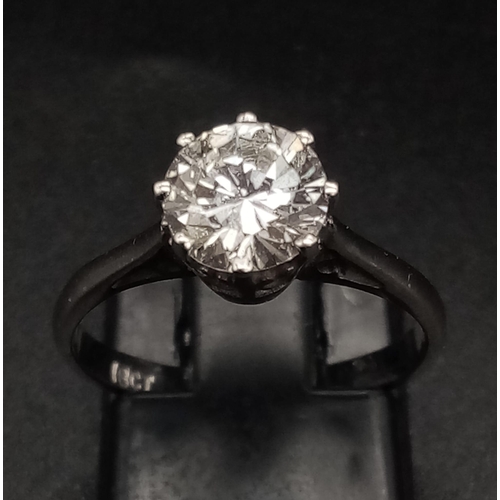 13 - An 18K White Gold Diamond (1.25ct) Solitaire Ring. A Brilliant round-cut diamond with VVS clarity an... 