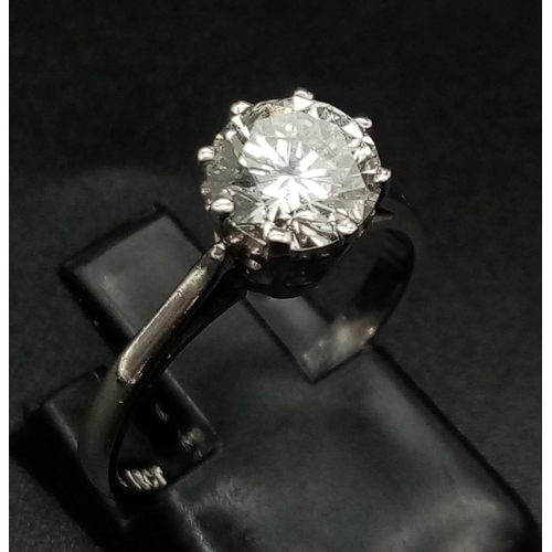 13 - An 18K White Gold Diamond (1.25ct) Solitaire Ring. A Brilliant round-cut diamond with VVS clarity an... 