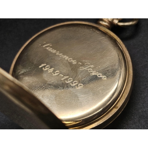 36 - A yellow gold plated OMEGA pocket watch. 50 mm case, white dial with black roman numerals, Inscripti... 