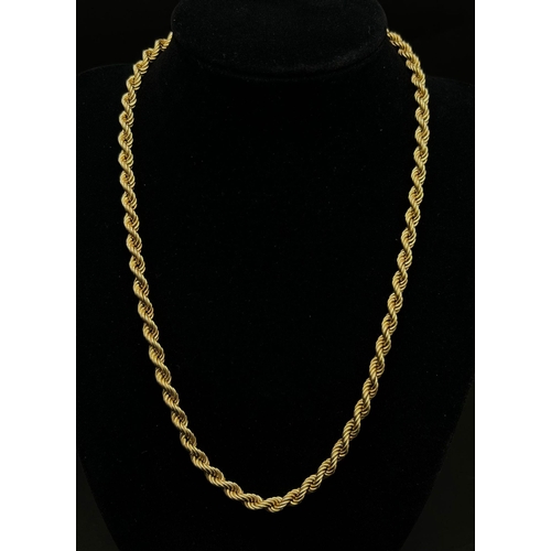 37 - A Vintage 9k Yellow Gold Rope Chain/Necklace. 44cm.
9.52g