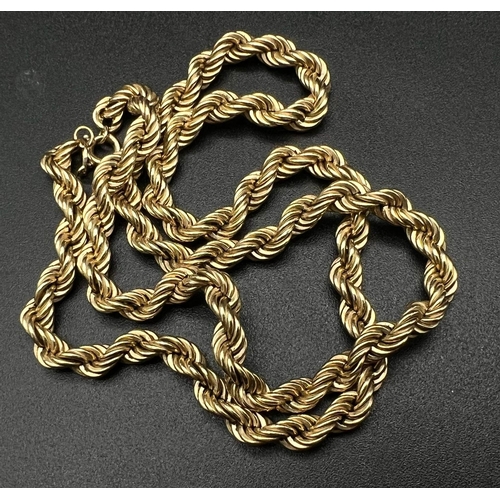 37 - A Vintage 9k Yellow Gold Rope Chain/Necklace. 44cm.
9.52g