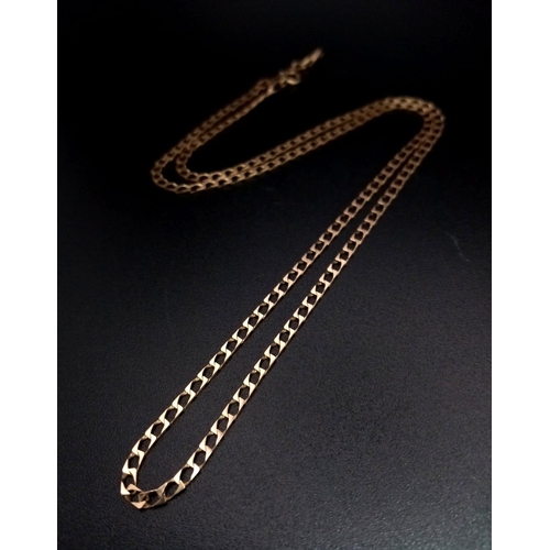 460 - A Vintage Italian 9K Gold Flat Link Necklace. 44cm. 2.61g