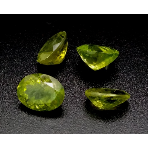 475 - A 10.55ct Natural Pakistan Peridot Lot . Oval Cut. Including 4pcs.