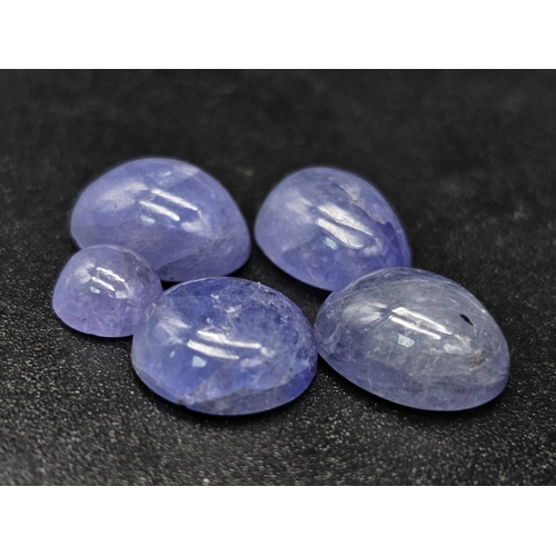 482 - A 19.45ct Tanzanite lot. Mixed Oval/Round Shaped Cabochons.