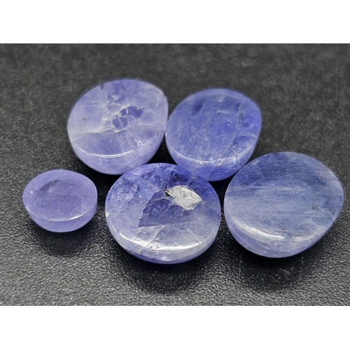 482 - A 19.45ct Tanzanite lot. Mixed Oval/Round Shaped Cabochons.