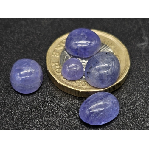 482 - A 19.45ct Tanzanite lot. Mixed Oval/Round Shaped Cabochons.