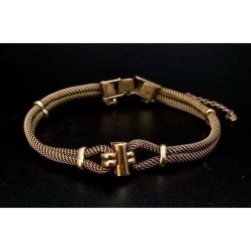 73 - A Vintage 9K Yellow Gold Child's Rope Bracelet. 14cm. 5.28g