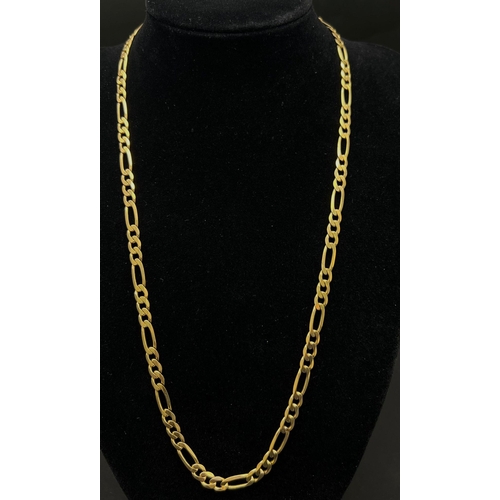 94 - A 9K Yellow Gold Figaro Link Necklace. 48cm. 16.76g