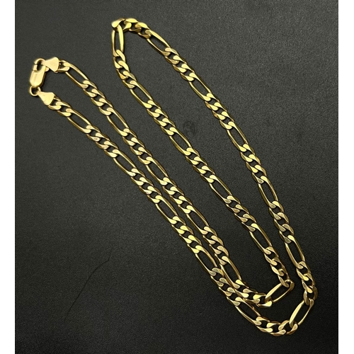 94 - A 9K Yellow Gold Figaro Link Necklace. 48cm. 16.76g