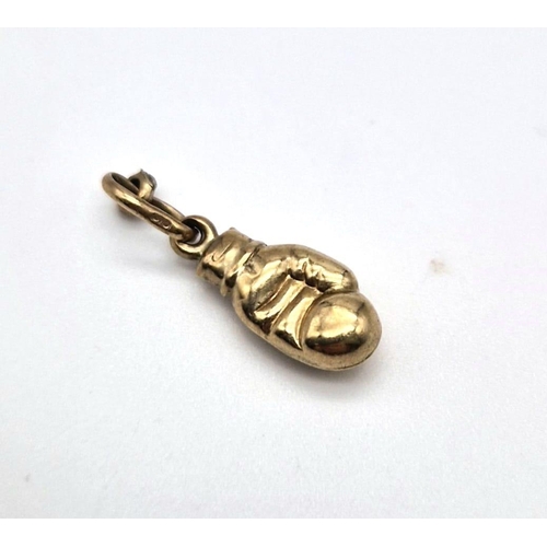 1430 - A 9K Yellow Gold Boxing Glove Pendant or Charm. 15mm. 0.54g