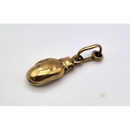 1430 - A 9K Yellow Gold Boxing Glove Pendant or Charm. 15mm. 0.54g