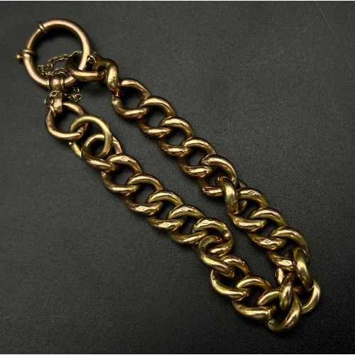 230 - An Antique 9K Rose Gold Bracelet/Chain. Multiple hallmarks on links. Possible Albert chain conversio... 