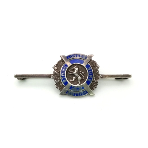 988 - WW1 Marked Silver London Scottish Sweethearts Brooch in original box.