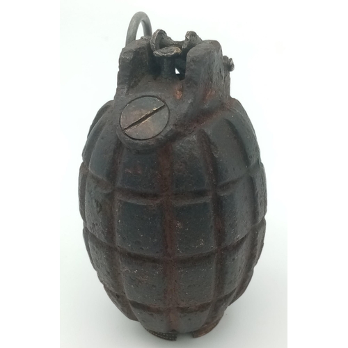 732 - INERT WW1 Semi Relic No 5 Mills Grenade Dated June 1916. Maker James Cycles Birmingham.
No internals... 