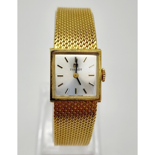 225 - A Gorgeous Vintage 18K Gold Tissot Ladies Watch. In absolute incredible condition ( I doubt if this ... 