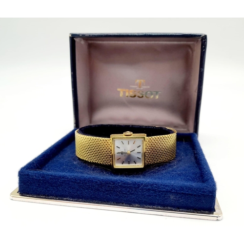 225 - A Gorgeous Vintage 18K Gold Tissot Ladies Watch. In absolute incredible condition ( I doubt if this ... 