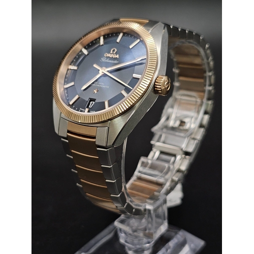 303 - An Omega Globemaster Constellation Gents Watch. Bi-metal (gold and steel) strap and case - 39mm. Blu... 