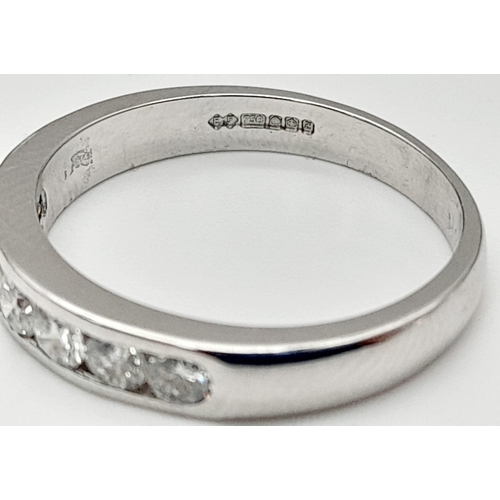 423 - An 18K White Gold Diamond Half-Eternity Ring. 0.42ct of round-cut diamonds. Size M. 3.67g total weig... 