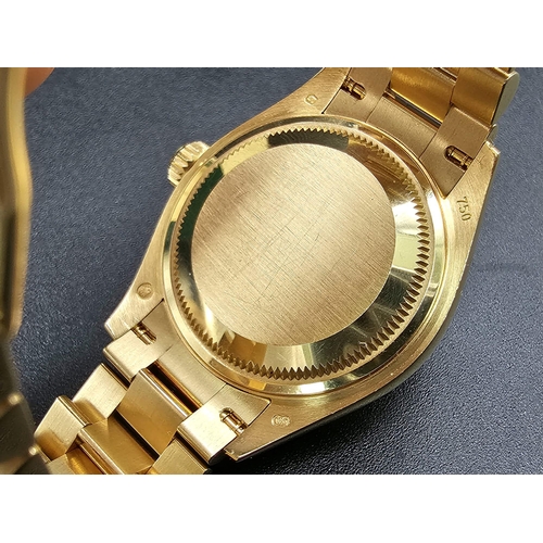 34 - A Rolex Perpetual Datejust 18K Gold and Diamonds Ladies Watch. 18k gold bracelet and case - 28mm. Si... 