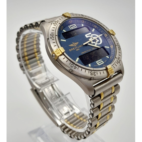 675 - A Vintage Breitling Limited Edition Aerospace Israels 50th Anniversary Repetition Minutes Gents Watc... 