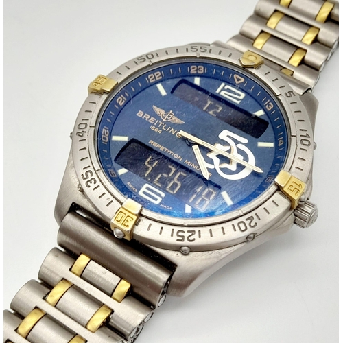 675 - A Vintage Breitling Limited Edition Aerospace Israels 50th Anniversary Repetition Minutes Gents Watc... 