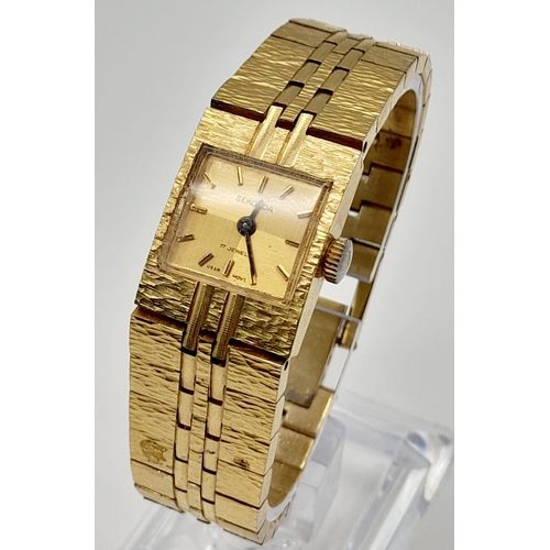 991 - A Ladies Sekonda Gold Tone Bracelet Watch, Stainless steel, Quartz Movement, 18mm Diameter. needs ne... 