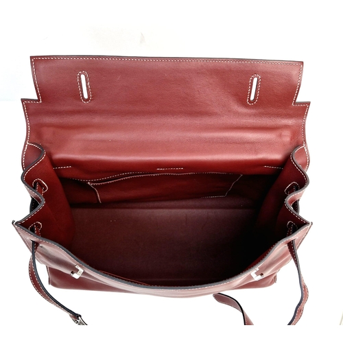 89 - A Hermes Kelly Brown Leather Handbag. Simple elegance with the softest of leather and buckle design.... 