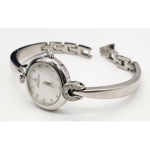 1398 - A Michel Herbelin Ladies Watch. Stainless steel strap and case - 22mm. Mother of pearl dial with whi... 