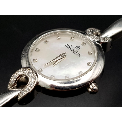 1398 - A Michel Herbelin Ladies Watch. Stainless steel strap and case - 22mm. Mother of pearl dial with whi... 